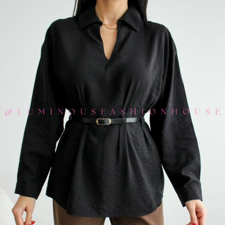 Black Belted Blouse